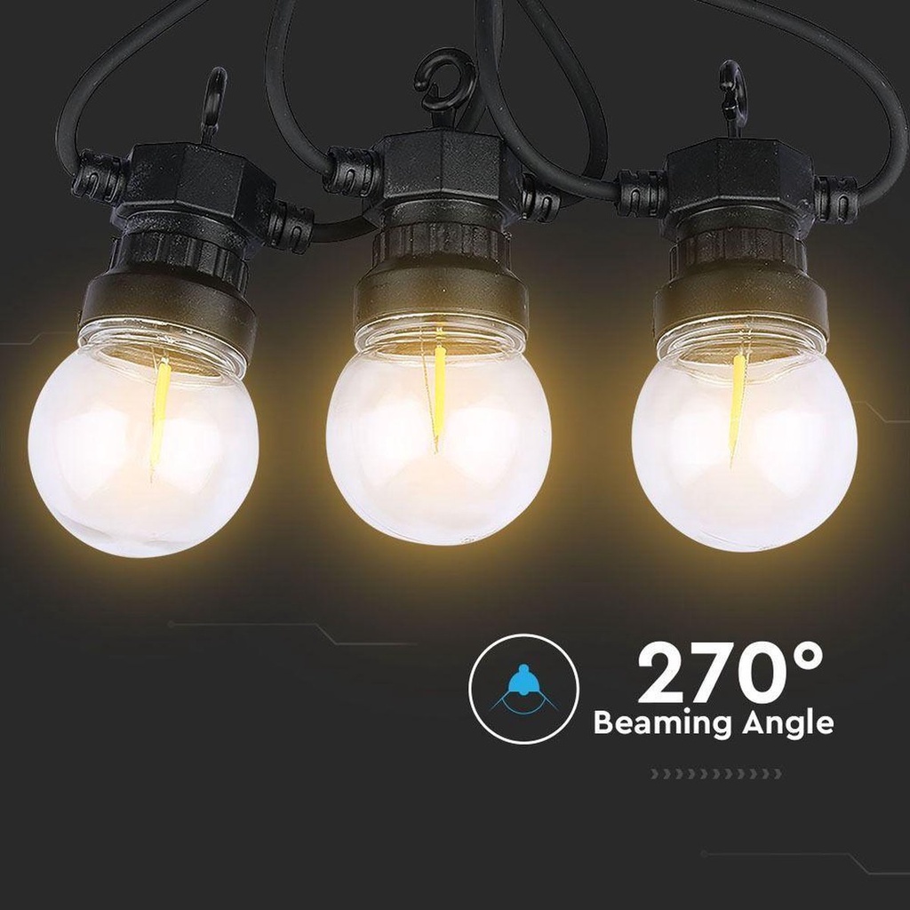 VT-70510 0.5W/BULB LED STRING LIGHT(5M) WITH BULB (10 BULBS)-EU PLUG Y,24V