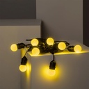 AV-713 (SKU:3110) GUIRLANDE LED (10M) AVEC 15x AMPOULES G45 RGB 3.5W TELECOMMANDE + 3m de câble extra EU PLUG IP54