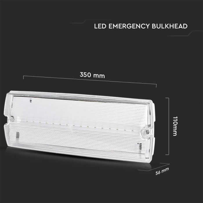 VT-997 3W LED EMERGENCY EXIT LIGHT SELF TEST BUTTON &amp; RF CONTROL 6400K