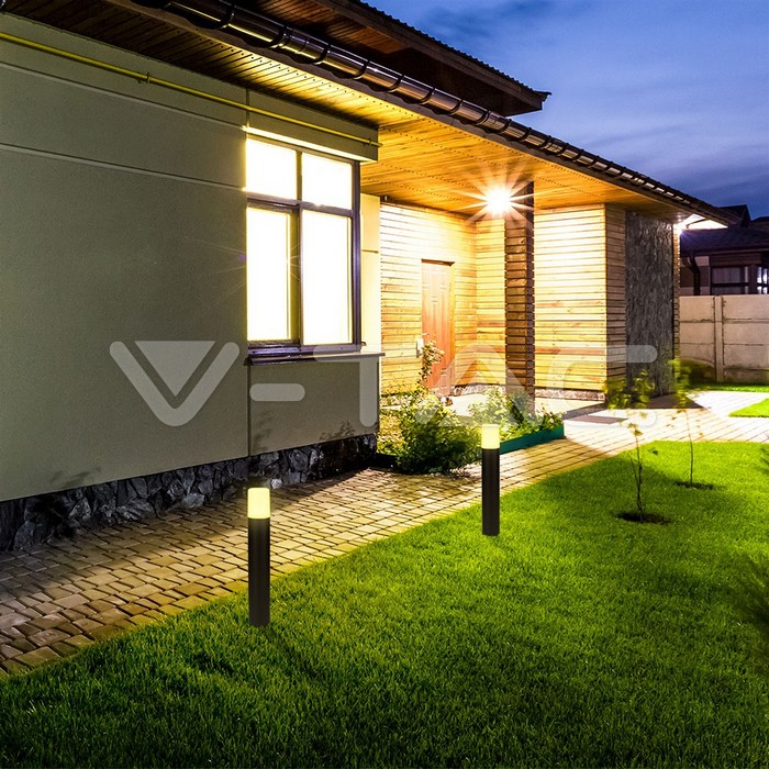 VT-7617RD GU10 GARDEN LAMP ROUND,ALUMINIUM BODY -BLACK IP54