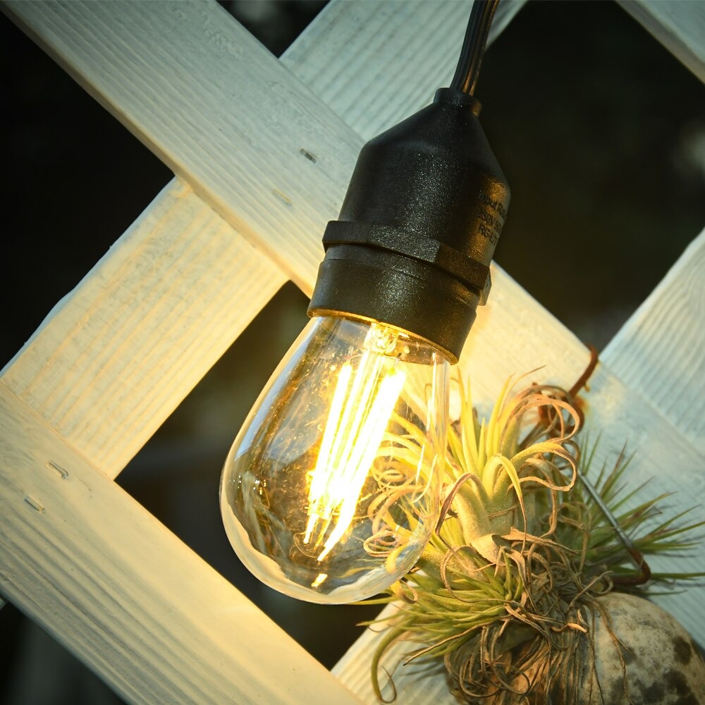 AV-713-10 Waterproof String Light  10m + 3m Extra + Pack 15 Pcs Decorative Bulbs S14-E27-2W 2700K