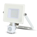 VT-30-S 30W SMD PIR-SENSOR SCHIJNWERPER MET SAMSUNG CHIP WITTE BEHUIZING WIT GLAS