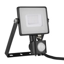 VT-30-S 30W SMD PIR-SENSOR SCHIJNWERPER MET SAMSUNG CHIP ZWARTE BEHUIZING GRIJS GLAS