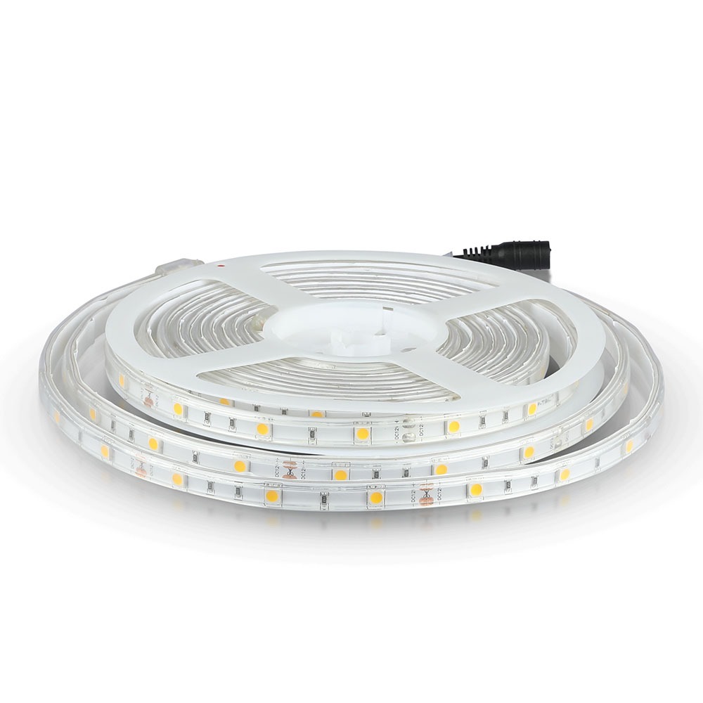 VT-5050-60 9,6W LED-STRIPVERLICHTING IP65 (5M/ROL) - 6000K -12VDC