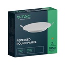 VT-61018 PANNEAU ENCASTRÉ 18W RÉTROÉCLAIRÉ ROND SAMSUNG CHIP CUT (200-205 mm) - 220 mm extérieur