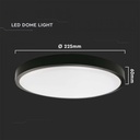 VT-8618S-B-RD 18W LED KOEPELVERLICHTING MAGNETRONSENSOR 4000K ROND ZWART FRAME IP44