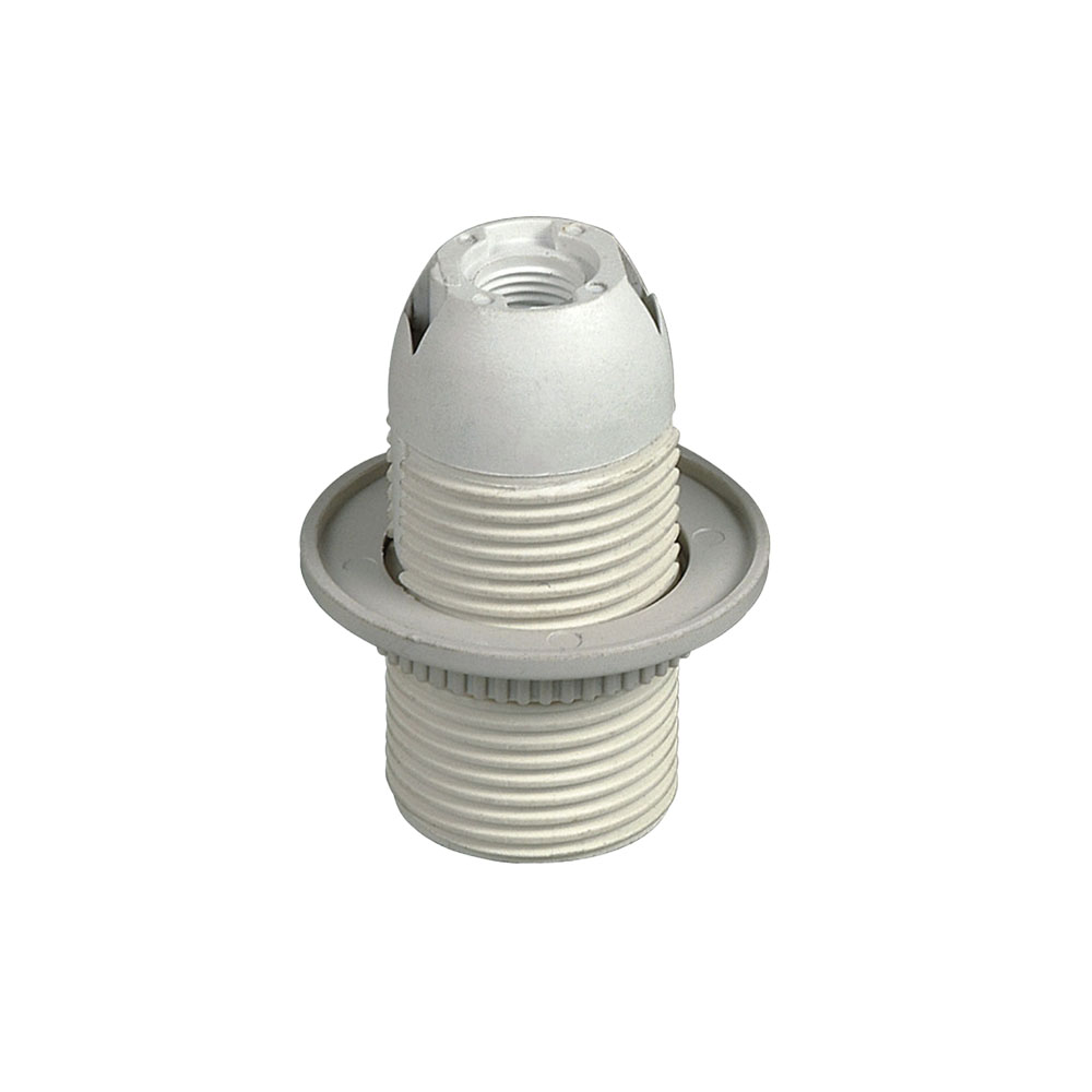 LAMPHOUDER MET KUNSTSTOF AFDEKKING EN RING E27 WIT