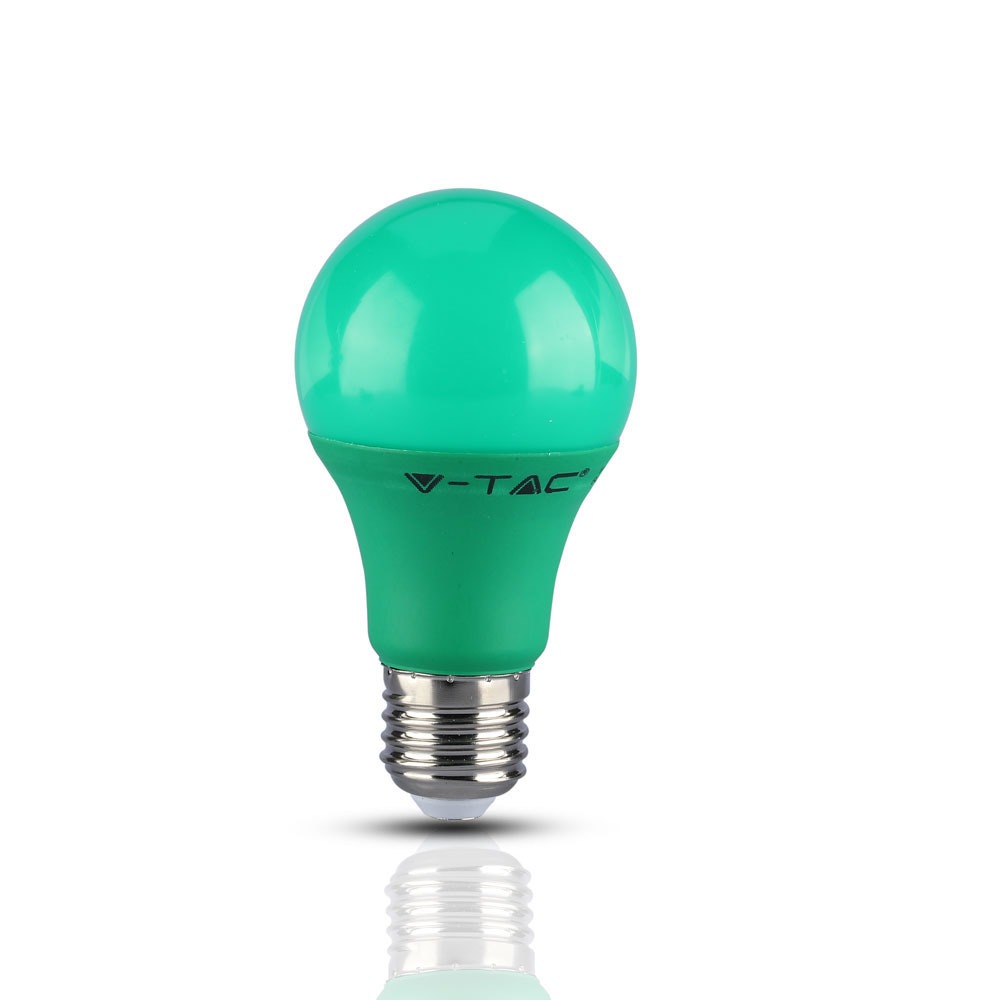 VT-2000 9W A60 LED GROENE KLEUR KUNSTSTOF LAMP E27 10 STUKS/KRIMPVERPAKKING Kleurcode 6400K-Koud Wit