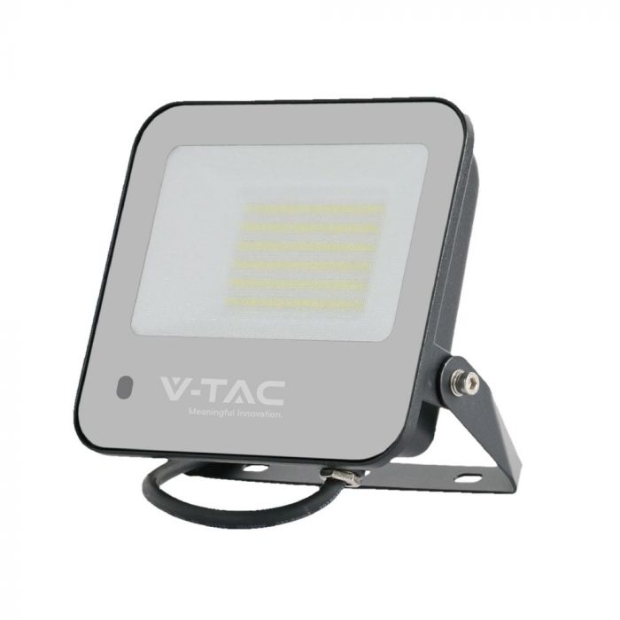 VT-44053 PROJECTEUR 50W RVB + BLANC CORPS NOIR VERRE GRIS DÉPOLI AVEC TÉLÉCOMMANDE IP65