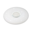 Plafonnier design à LED VT-8556 30 W/60 W/30 W avec télécommande - Variateur de température de couleur - Intensité variable - Couvercle rond - Code couleur CCT : 3 en 1