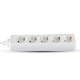 [8825] Prise 5 voies VT-1175-5 (3G1,5 MM² x 3 M) - SAC POLYÉTHYLÈNE AVEC CARTE - BLANC