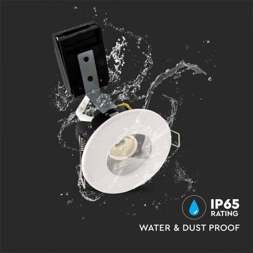 VT-702 GU10 DOUCHE BRANDWERENDE DOWNLIGHT ARMATUUR IP65-WIT