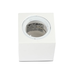 [3666] VT-716 1XGU10 FITTING MET ALUMINIUM RING VIERKANT - WIT