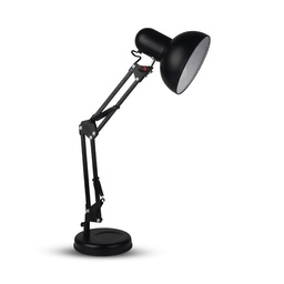 [40341] Lampe de table design VT-7512 avec support métallique réglable, interrupteur et douille E27 - Noir