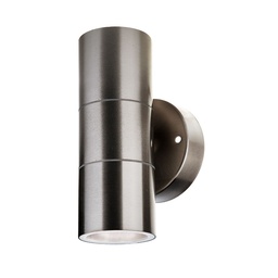 [7500] VT-7622 GU10 WANDAANSLUITING, ROESTVRIJSTALEN BEHUIZING - 2-WEG IP44