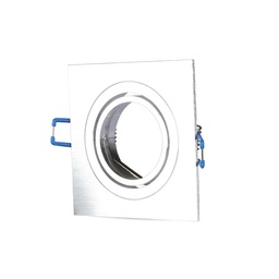 [3606] VT-782 1xGU10 FITTING VIERKANTE ALUMINIUM BORSTEL