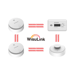 [HY-SA40A-R8-GC20B-R8-HT10A-R8] Wisualarm Wireless Interconnected Smoke Alarm &amp; CO Alarm &amp; Heat Alarm 4PC Kit
