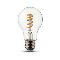[217336] Ampoule LED à filament spiralé VT-2164 4 W - Transparente - Code couleur 2 700 K - Blanc chaud
