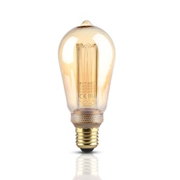 [217474] VT-2185 4W ST64 LED ART FILAMENT LAMP - AMBER GLAS E27 Kleurcode 1800K - Warm Wit