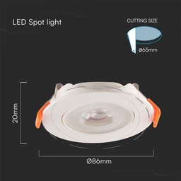 VT-7007 7W LED-SPOTLIGHT VAN KUNSTSTOF SAMSUNG CHIP-RD WITTE BEHUIZING