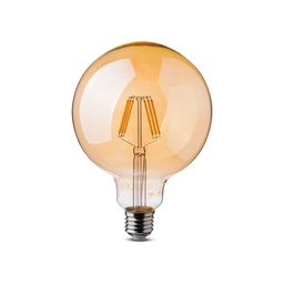 [291] VT-297 6W G125 LED FILAMENTLAMP AMBERGLAS MET SAMSUNG CHIP E27 Kleurcode 2200K-Warm Wit