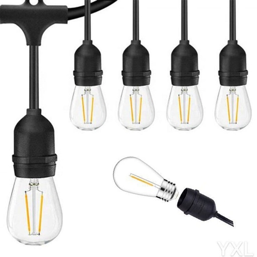 Guirlande lumineuse étanche AV-713-5 5 m + 3 m supplémentaires + 10 ampoules décoratives S14-E27-2 W 2700 K