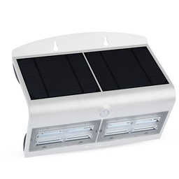[8278] Applique murale solaire à LED VT-767-7 7 W - Blanc + Corps noir - Code couleur 4 000 K - Blanc jour