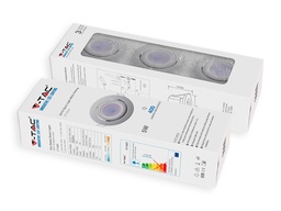 Spot VT-3333 GU10 avec culot - Corps blanc, lot de 3