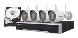[NK44W0H-2T(WD)] HIKVISION Wi-Fi IP Kit 4 Bullet Cameras 4MP 2.8mm IR 30m + 1 NVR Wi-Fi 8 Channels + 1 Hard Disk 2 TB