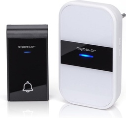 [B20105QEY] Aigostar - Sonnette numérique sans fil AC / IP44 noir + blanc / 1 émetteur + 1 récepteur