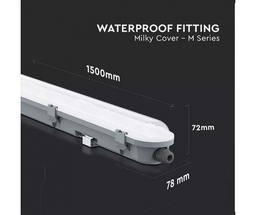 [20202] VT-150048 - 6400K Blanc froid 48W LED LUMIÈRE ÉTANCHE 150CM SAMSUNG CHIP-MILKY COVER