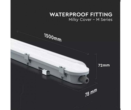 VT-150048 - 6400K Blanc froid 48W LED LUMIÈRE ÉTANCHE 150CM SAMSUNG CHIP-MILKY COVER