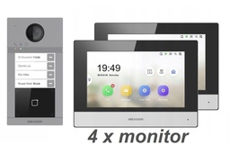 HIKVISION DS-KV8413-WME1-SET  IP-Intercom 4 Buttons + 4x DS-KH6320-WTE1 7Inch Touch WIFI Monitor