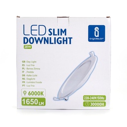 Aigostar Panneau LED E5 Rond Encastrable 20W -1650lm Diam Ouverture Φ220-230mm Taille:D240*H32mm