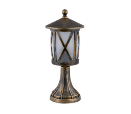 [96104MF/AB] ELMARK 96104MF/AB - PIED DE LANTERNE ERIK 104 1XE27 LAITON ANTIQUE H370