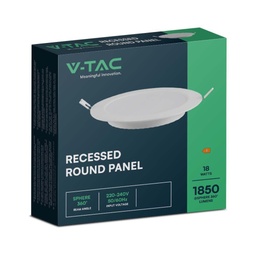 VT-61018 PANNEAU ENCASTRÉ 18W RÉTROÉCLAIRÉ ROND SAMSUNG CHIP CUT (200-205 mm) - 220 mm extérieur