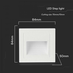 [10377] VT-1129 5W - 3000K LED MARCHE-PIED CORPS BLANC CARRÉ 84x84x50mm