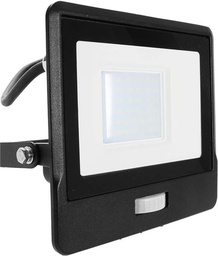 VT-138S-1 30W PIR-SENSOR SCHIJNWERPER SAMSUNG CHIP &amp; 1M KABEL ZWARTE BEHUIZING