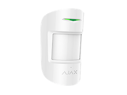 [38097.06.WH1] Ajax CombiProtect-W - Wireless combined motion and glass break detector. White, PIR Sensor up to 12m x 88,5° Pet imune up to 20kg + Acoustic glass break up to 9m x 180°, battery CR123A