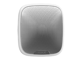 [38178.07.WH1] Ajax StreetSiren-W, Wireless outdoor siren, white. Sound volume level Adjustable, 81-113 dB at a distance of 1m. 4x CR123A batteries or 12VDC