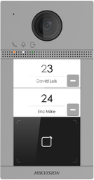 [DS-KV8213-WME1/S]  Poste de porte Hikvision DS-KV8213-WME1/S Surface Aluminium 2 x Bouton, PoE/ 12 VDC, Carte Mifare WIFI - 2 relais